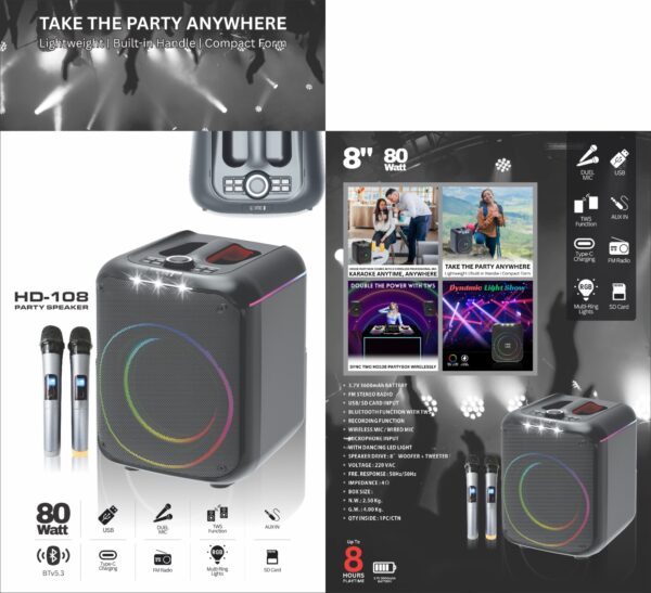 HD-108DC PARTY SPEAKER - Image 11